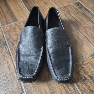 Lacoste Men's 10 Argon Lexi  Driving Slip Ons Moccasin Shoes Black